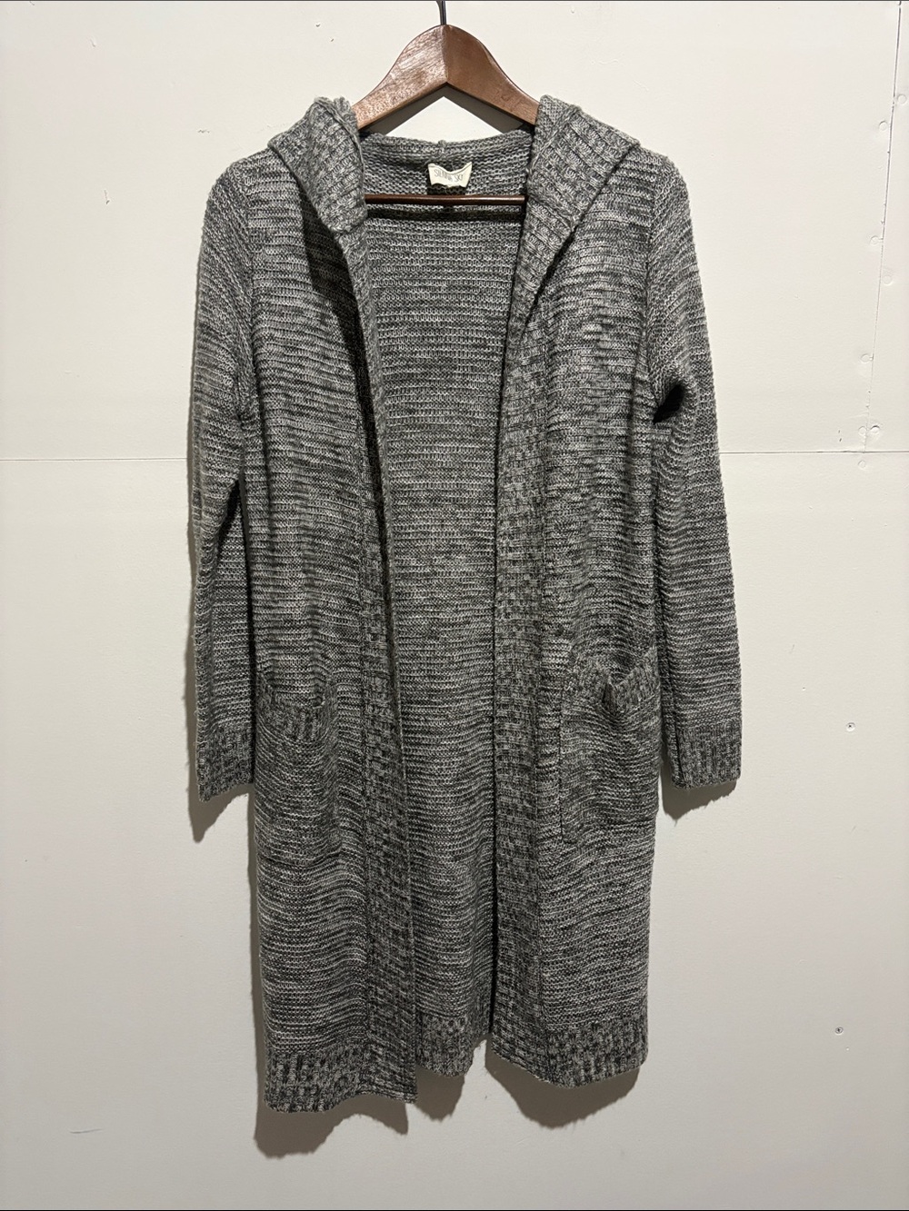 Sienna Sky Heather Gray Hooded Open-Front Cardigan